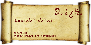 Dancsó Éva névjegykártya