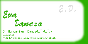 eva dancso business card