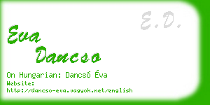 eva dancso business card